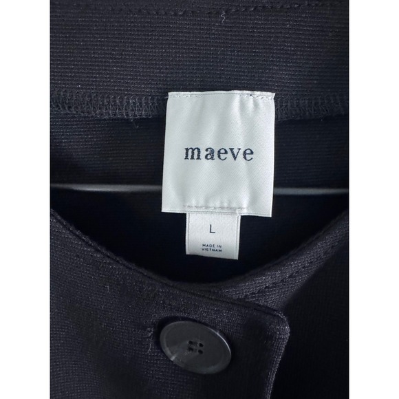 Maeve‎ Anthropologie Button-Front Knit Vest Black Onyx Sleeveless Top Large